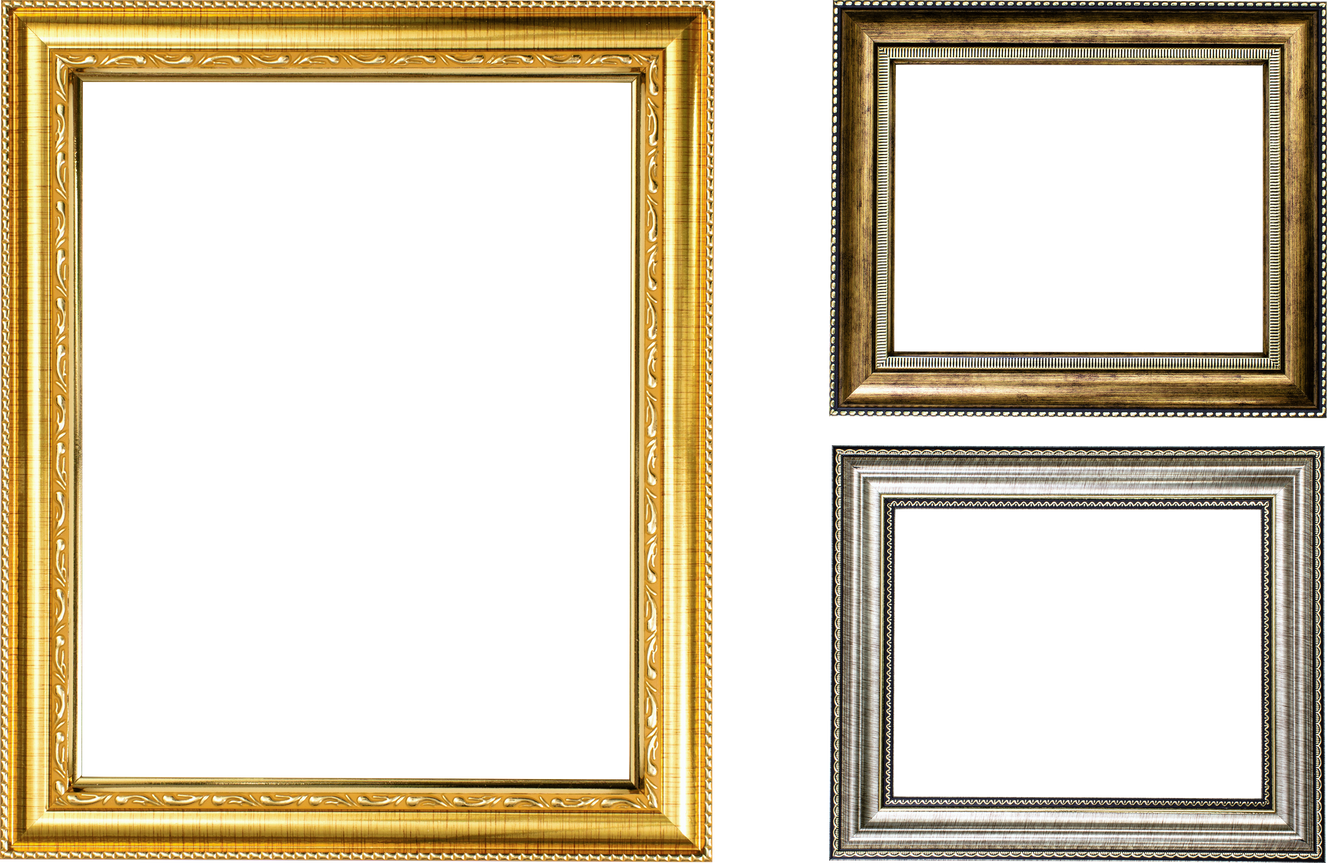 Three Vintage Photo Frames Cutout